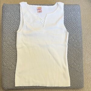 Faded Glory White Ribbed Tank Top